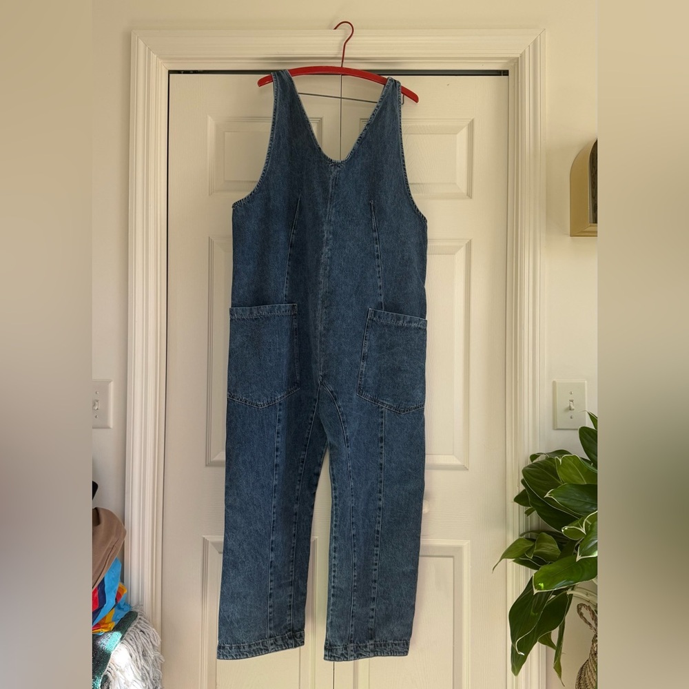 We The Free Blue Denim Overalls